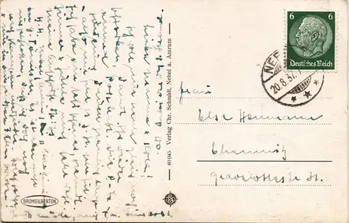 Ansichtskarte Nebel (Amrum) Sandweg, Mädchen - Wäldchen 1937