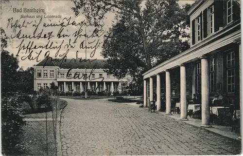 Ansichtskarte Bad Bentheim Kurhaus Collonade gel. Feldpost 1908