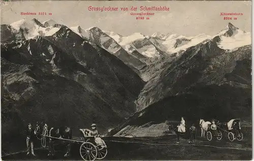 Ansichtskarte Zell am See Großglockner, Frauen in Fuhrwerken 1902