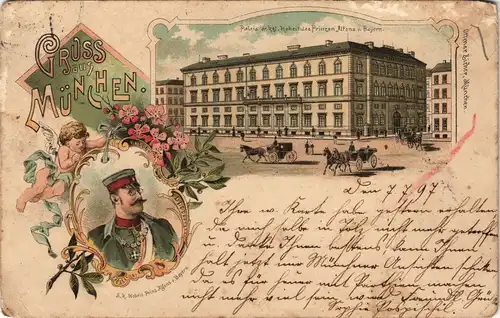 Ansichtskarte Litho AK München Engel, Palais, Prinz 1907
