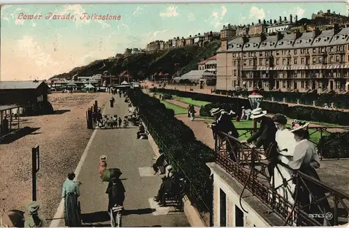 Postcard Folkestone Lower Parade 1907