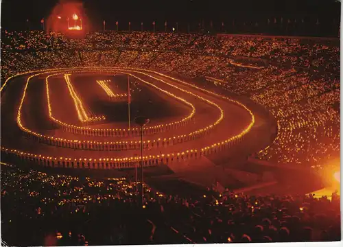 Ansichtskarte Berlin Olympiastadion - Fackel - Beleuchtung 1975