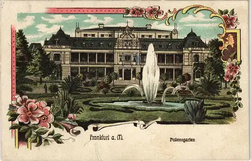 Ansichtskarte Frankfurt am Main Palmengarten, Wasserkunst im Park 1907