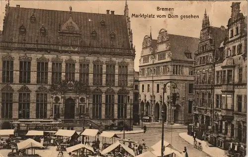 Bremen Marktplatz vom Dom aus gesehen 1916  im 1. WK als Feldpost gelaufen