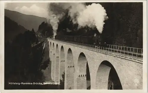 Ansichtskarte Breitnau Ravennaviadukt, Dampflokomotive 1932
