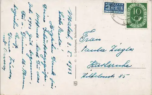 Ansichtskarte Goslar Jägerdenkmal 1949