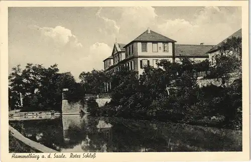 Ansichtskarte Hammelburg Partie am roten Schloß 1932