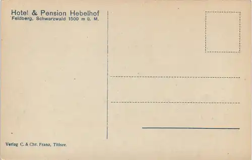 Ansichtskarte Feldberg (Schwarzwald) Hebelhof Villa Vronelli 1932