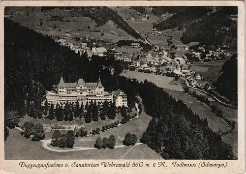 Ansichtskarte Todtmoos Luftbild Sanatorium Wehrawald 1942