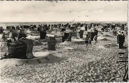 St. Peter-Ording Strand, Strandkörbe gel Oberrand Sondermarken 1965