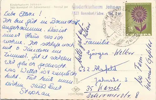 Ansichtskarte Bonndorf (Schwarzwald) Kinderkurheim Johnen 1964