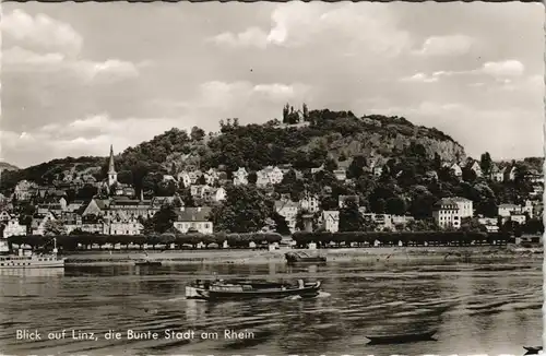 Ansichtskarte Linz am Rhein Stadt und Schiff 1961