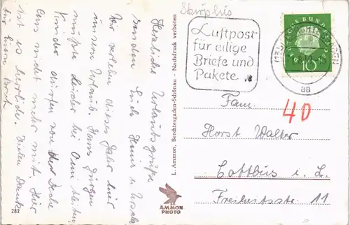 Ansichtskarte Berchtesgaden Totalansicht 1959