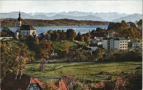 Ansichtskarte Starnberg Stadt gegen das Karwendelgebirge 1942