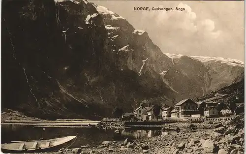 Postcard Gudvangen Partie an der Stadt 1909