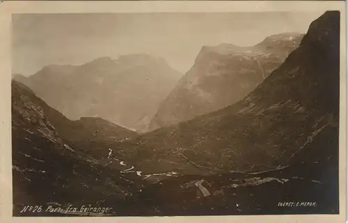Postcard Geiranger Partie bei .. Bergland Norge Norway 1919
