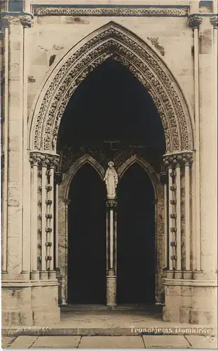 Postcard Trondheim Trondheim Domkirke - Portal 1909