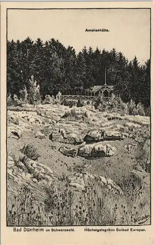 Ansichtskarte Bad Dürrheim Amalienhütte Künstlerkarte 1922