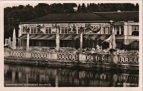 Ansichtskarte Starnberg Seegaststätte Undosabad - Bemalung 1942