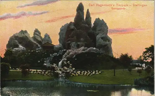 Ansichtskarte Stellingen-Hamburg Tierpark Hagenbeck Gebirgspartie 1912