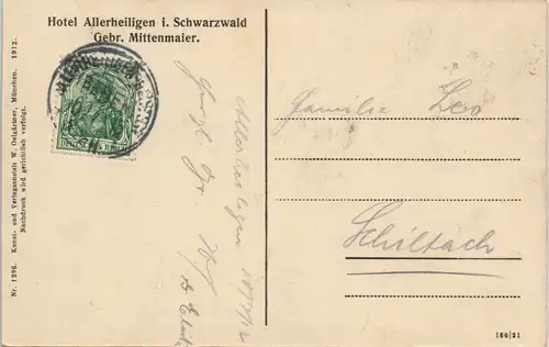 Ansichtskarte Allerheiligen Klosterruine 1912