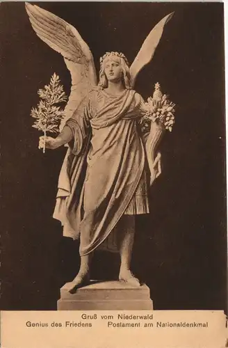 Rüdesheim (Rhein) Genius des Friedens National Denkmal Statue 1911