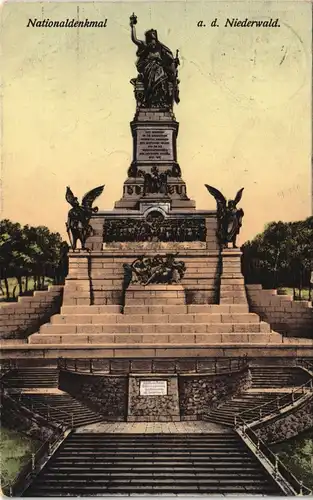 Ansichtskarte Rüdesheim (Rhein) National-Denkmal / Niederwalddenkmal 1912