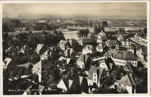 Ansichtskarte Kehl (Rhein) Blick auf Strasburg - Fabriken 1930