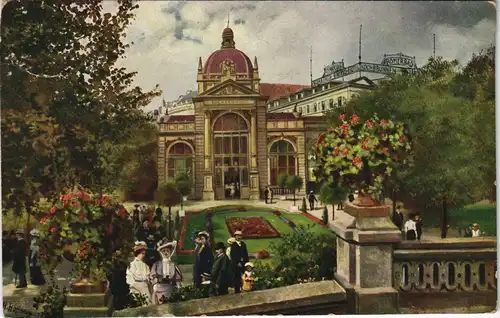 Wiesbaden Kochbrunnen Künstlerkarte nach Original H. Hoffmann 1920