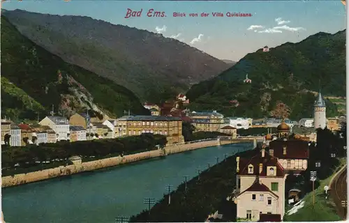 Ansichtskarte Bad Ems Panorama-Blick von der Villa Quisisana 1914