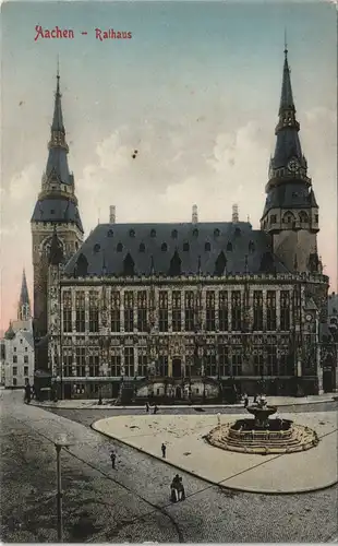 Ansichtskarte Aachen Rathaus Vordere Ansicht 1910