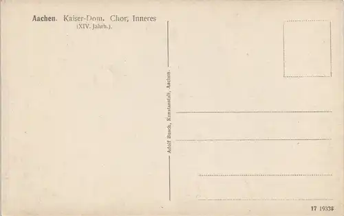 Ansichtskarte Aachen Kaiser-Dom Chor, Inneres, Innenansicht 1920