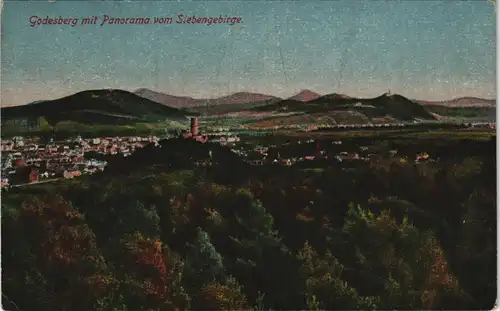 Bad Godesberg-Bonn Godesberg mit Panorama vom Siebengebirge 1910