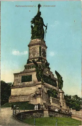 Rüdesheim (Rhein) National-Denkmal Niederwalddenkmal Seiten-Ansicht 1910