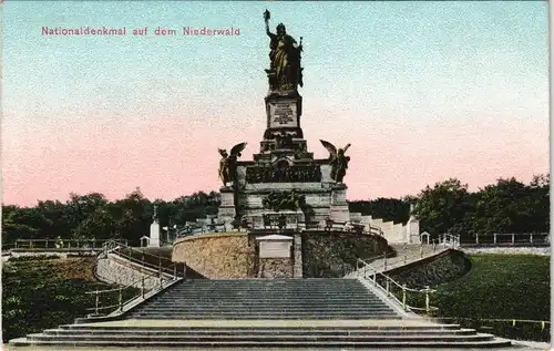 Rüdesheim (Rhein) National-Denkmal Niederwalddenkmal Rhein Vorderansicht 1910