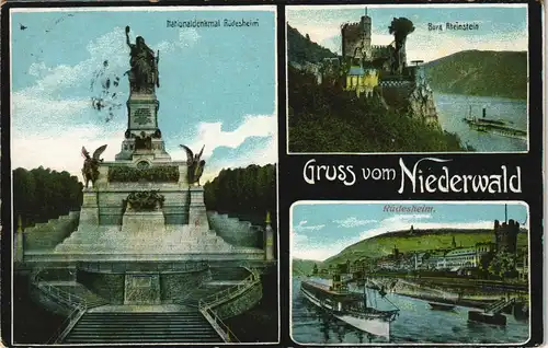 Rüdesheim (Rhein) Nationaldenkmal, Burg Rheinstein, Rüdesheim 1916