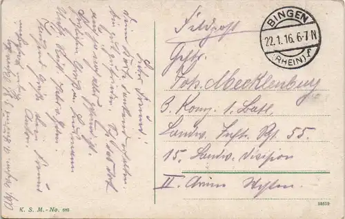 Rüdesheim (Rhein) Nationaldenkmal, Burg Rheinstein, Rüdesheim 1916