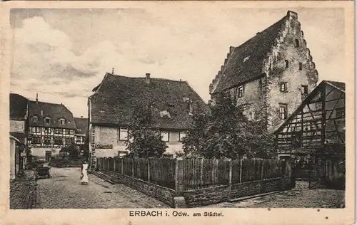 Ansichtskarte Erbach (Odenwald) Am Städtel, Straßenpartie 1925