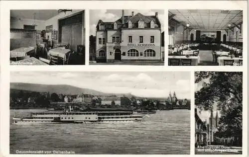 Ansichtskarte Geisenheim MB Gasthaus Germania, Dampfer 1965