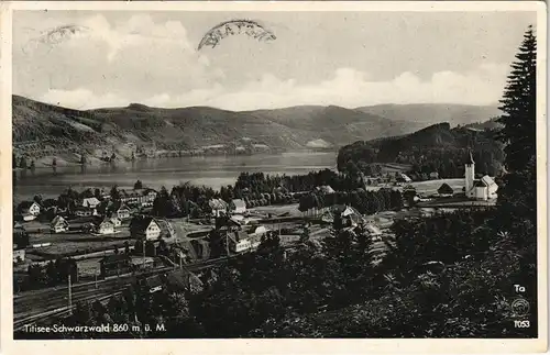 Ansichtskarte Titisee Blick auf See und Bahnhof 1952
