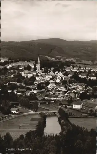 Ansichtskarte Zwiesel Totale - Brücke 1965