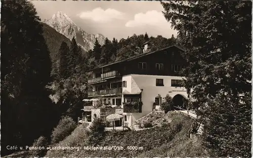 Ansichtskarte Mittenwald Cafe Pension LÄRCHENHANG* 1965