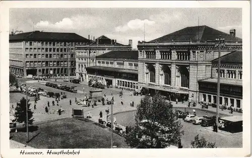 Ansichtskarte Hannover Hauptbahnhof - belebt 1966