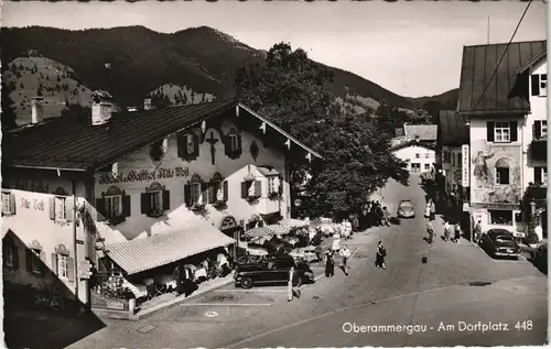 Ansichtskarte Oberammergau Dorfplatz 1960