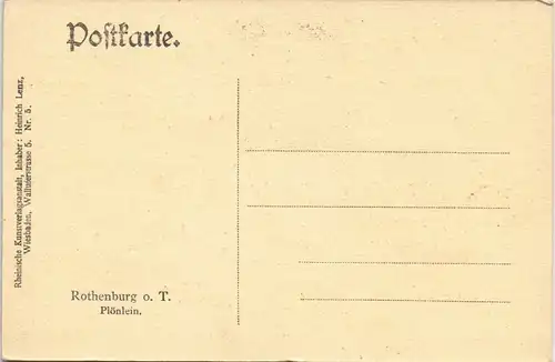 Rothenburg ob der Tauber Plönlein Strassen Ansicht, alter Häuser-Ansichten 1910