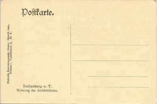 Rothenburg ob der Tauber Wohnung des Stadtkirchners, Wohnhaus 1910