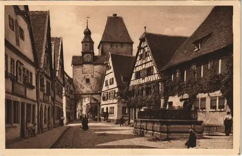 Rothenburg ob der Tauber Rödergasse, Häuser-Zeile, Blick zum Tor 1920