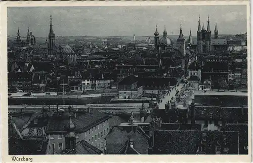 Ansichtskarte Würzburg Panorama-Ansichten, Stadt-Teilansicht 1920