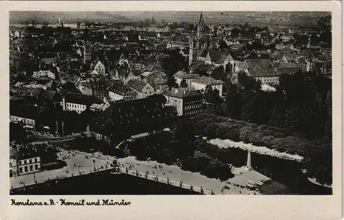 Ansichtskarte Konstanz Luftbild vom Luftschiff 1932