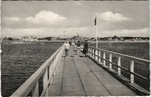Ansichtskarte St. Peter-Ording Stadt und Seebrücke 1960